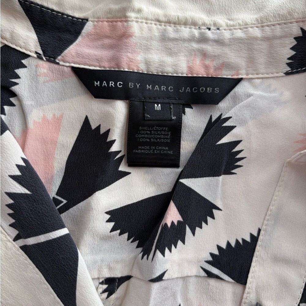 Marc By Marc Jacobs Black and Pink Geometric Blouse - Picture 2 of 2